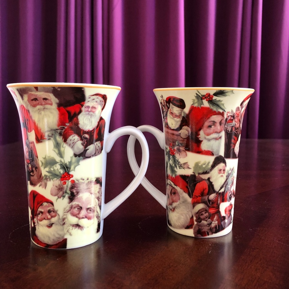 Pair Of Victorian Santa Coffee Mugs - Picture 4 of 6
